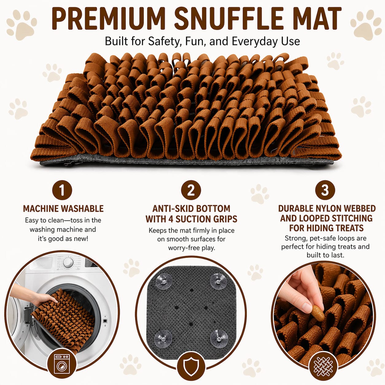 Pet Life ® 'Sniffer Grip' Interactive Anti-Skid Suction Pet Snuffle Mat